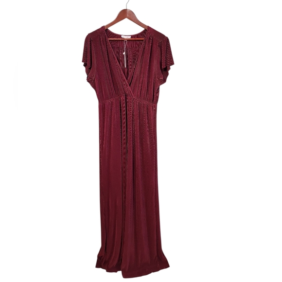 Baltic Born Womens 3X Elegant Mulberry Maxi Dress Textured Bridal Formal New - Picture 2 of 11